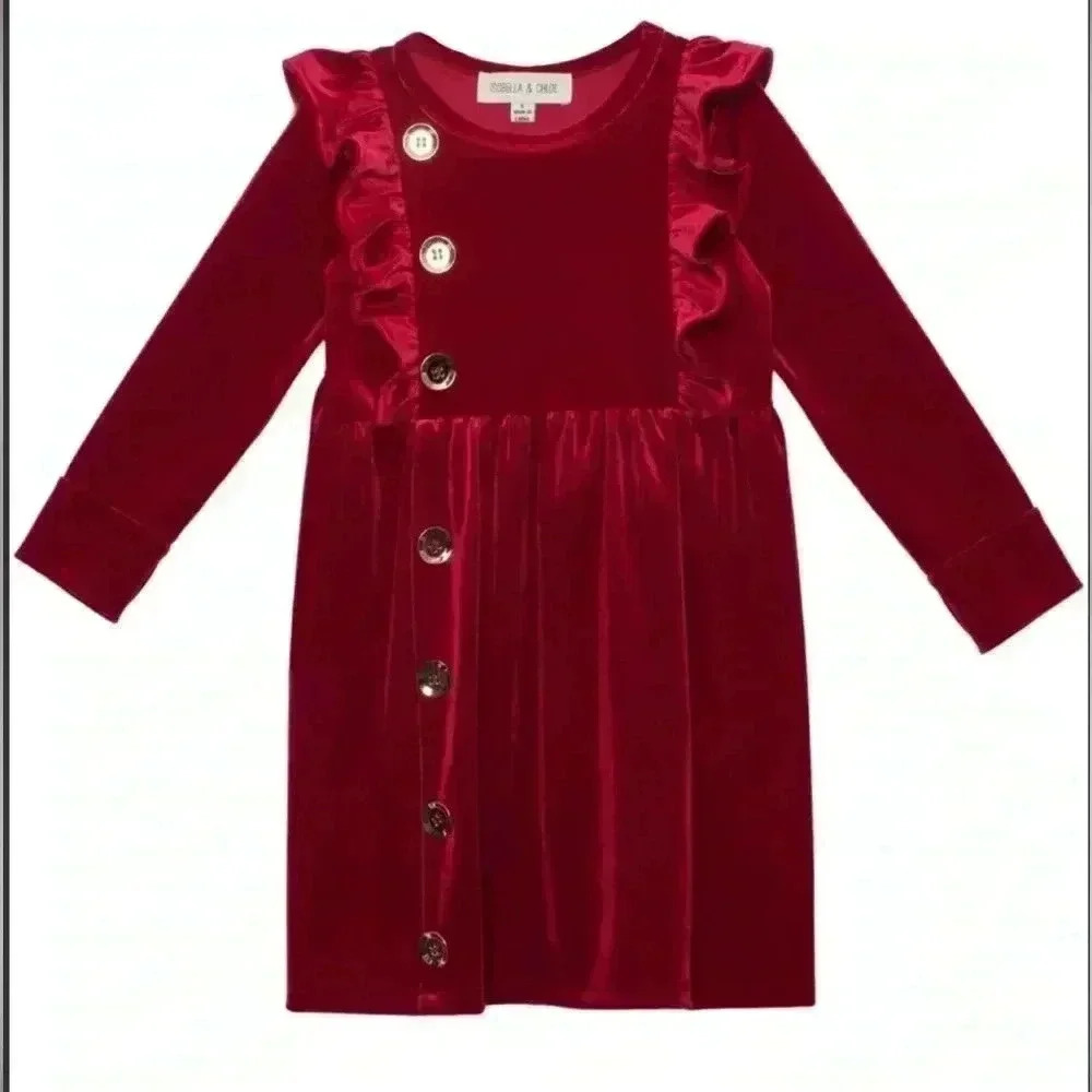 Isabella & Chloe Red Velvet Toddler Christmas Dress 2T